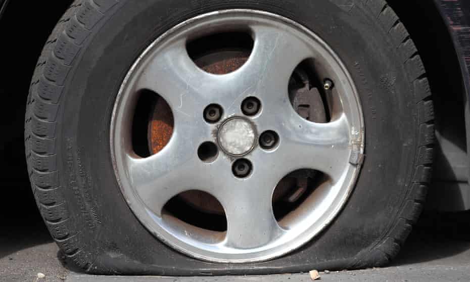 A flat tyre