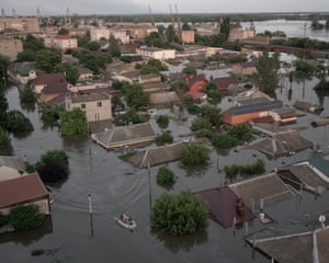 The flooded area of Kherson, taken from a tower block, 7 June 2023, Ukraine
