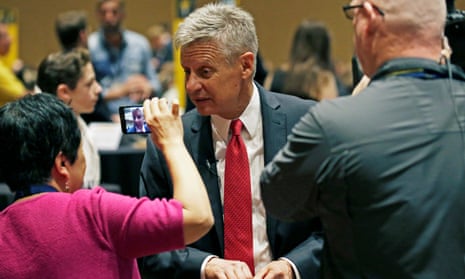 Libertarian party presidential candidate Gary Johnson attends the National Convention in Orlando.