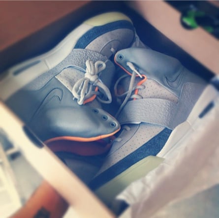 Latukefu’s unworn Nike Air Yeezy 1 Zen Greys shoes, still in their original packaging.