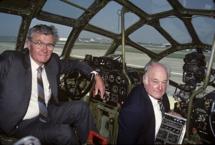 Paul Tibbets and Tom Ferebee reunited in the Enola Gay cockpit in 1981.