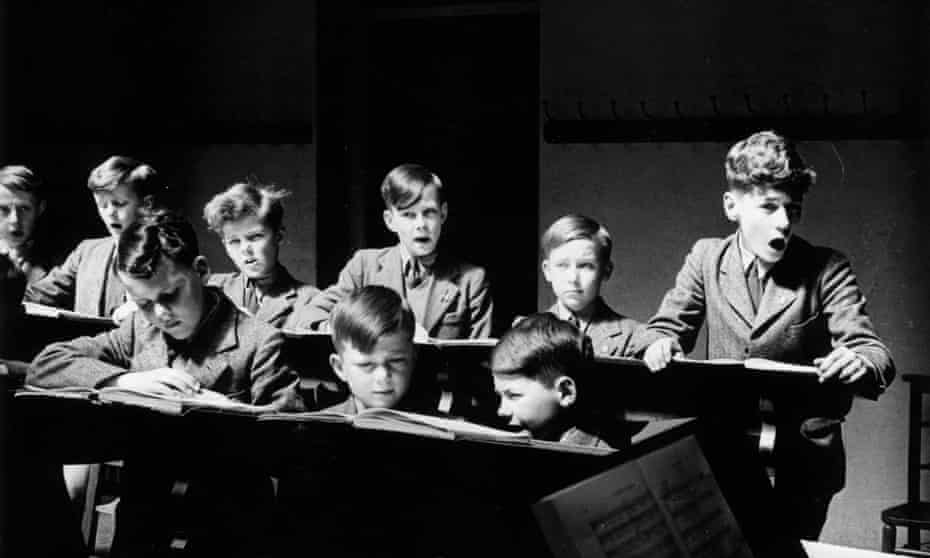 Westminster choirboys rehearsing for the coronation service of Queen Elizabeth II, June 1953.