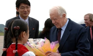 Jimmy Carter on a visit to Pyongyang in 2010 to try to win the release of a jailed American.