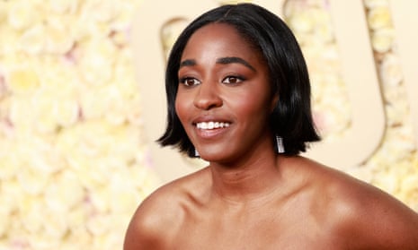 Ayo Edebiri arrives for the 81st Annual Golden Globe Awards on January 7, 2024 in Beverly Hills, California.