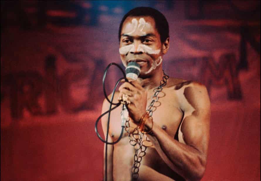 Fela Kuti performing at Brixton Academy, London, 1983.