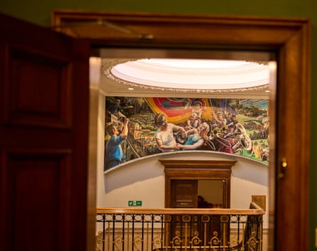 A mural on a wall in a hallway at Redhills