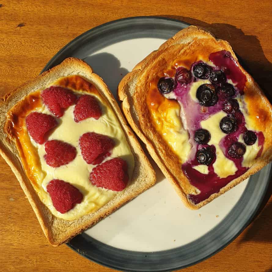 Berry delight … custard toast.