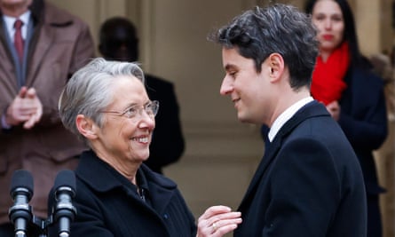 Attal with outgoing prime minister Élisabeth Borne.