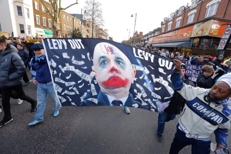 A pre-match protest by Spurs fans against Daniel Levy before their game against Manchester United