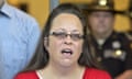 Kim Davis<br>FILE - In this Sept. 14, 2015 file photo, Rowan County, Ky., Clerk Kim Davis speaks in Morehead, Ky. Davis, the Kentucky clerk who spent five days in jail for defying federal court orders and refusing to license same-sex marriage, will have a seat at the president's final State of the Union. (AP Photo/Timothy D. Easley, File)