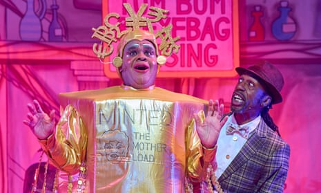 Both brassy and delicate … Clive Rowe with Tony Marshall in Mother Goose at Hackney Empire.