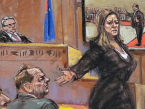 Prosecutor Joan Illuzzi-Orbon gives her closing arguments in front of Judge James Burke at New York criminal court in Harvey Weinstein’s sexual assault trial on Friday.