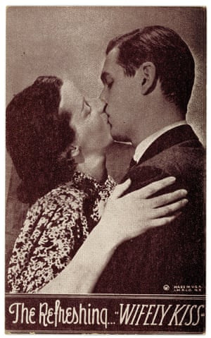 A vintage  found photograph of a couple kissing taken from the book People Kissing: A Century of Photographs by Barbara Levine and Paige Ramey.