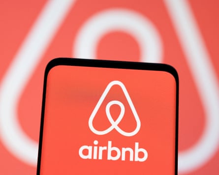 airbnb logo on a smartphone