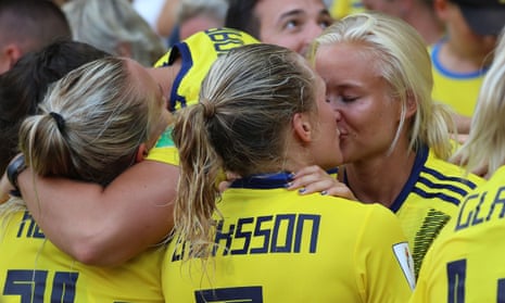 Magda Eriksson and Pernille Harder share a romantic moment at the 2019 World Cup.