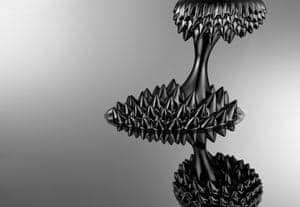 Extreme close-up of ferrofluid