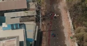 Bodies are seen during a rally against the military coup in this screengrab from a social media video in Monywa, Myanmar
