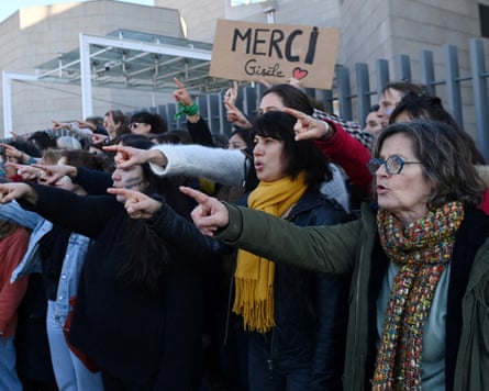 Gisèle Pelicot’s supporters outside the courthouse in Avignon, France, last November.