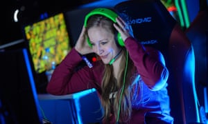 A participant prepares to play at the 2018 DreamHack video gaming festival in Leipzig, Germany