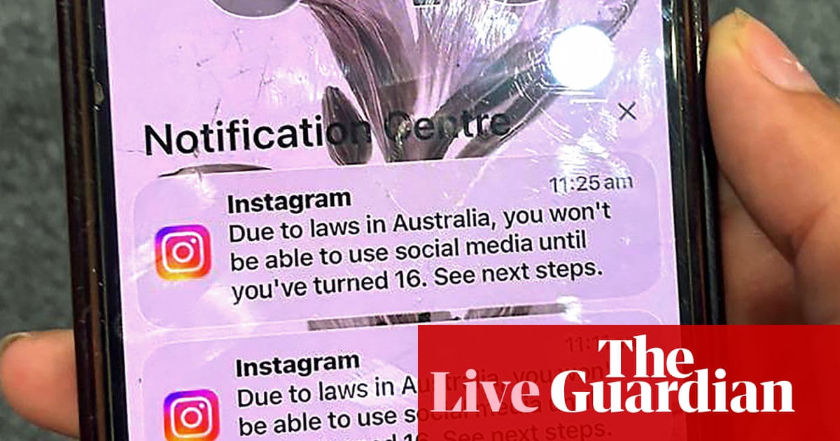 Australia news live: under-16s social media ban begins; bed block surges in NSW hospitals