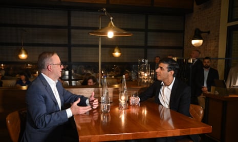Rishi Sunak spoke with the Australian prime minister, Anthony Albanese, in San Diego on 12 March as part of meetings hosted by the US president, Joe Biden, to discuss the Aukus nuclear submarine programme. 