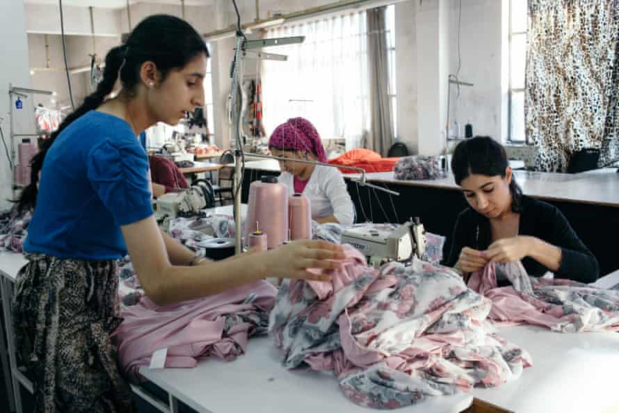 Workers in a small garment factory in Istanbul