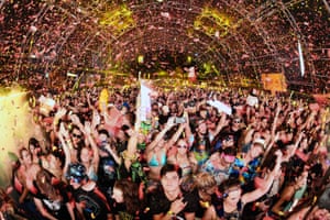 Festival-goers attend Troubadour stage at Life Is Beautiful festival in Las Vegas