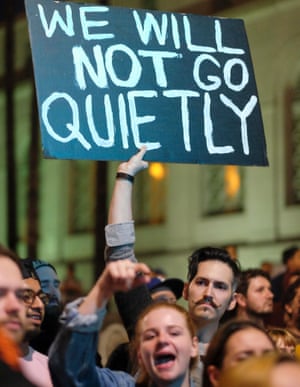 Demonstrators protest against the election of Donald Trump