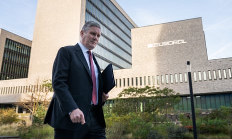 Keir Starmer in front of the Europol headquarters