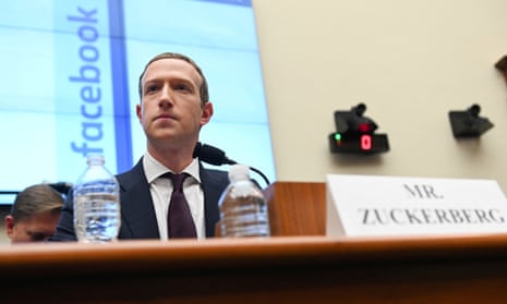 Mark Zuckerberg testifies at a House financial services committee hearing in Washington DC in 2019.
