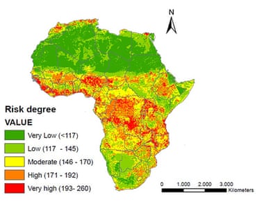 Map of water pollution risk