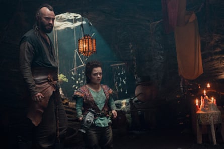 Francesca Mills in The Witcher: Blood Origin, with Huw Novelli