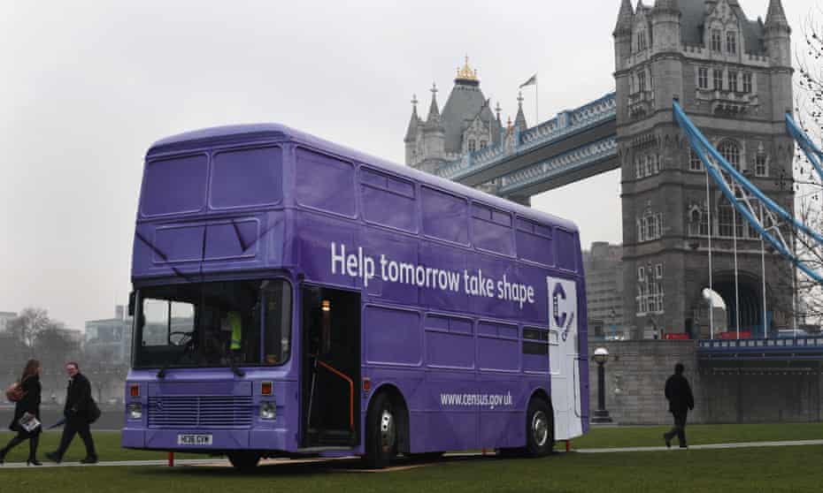 A bus touring England and Wales before the 2011 census as part of efforts to get people to participate