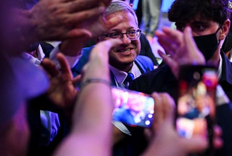 Itamar Ben-Gvir, leader of the Jewish Power (Otzma Yehudit) party, speaks to supporters.