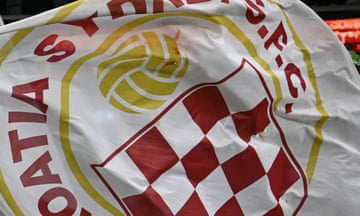 A close up of a Croatia flag