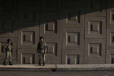 Military police wearing the insignia of the new National Guard.