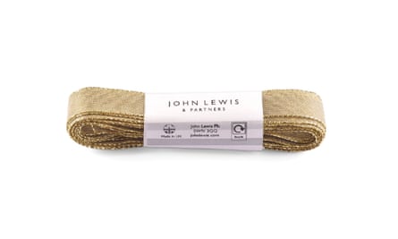 John Lewis Wired Metallic Ribbon L5m, Gold