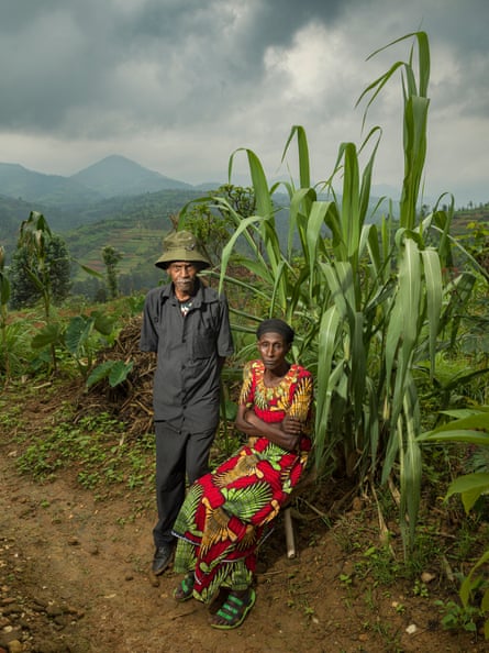 Liberatha Nyirasangwe (on right) with Alphonse Kanyemera, who was involved in her brother’s murder during the Rwandan genocide