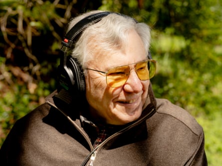 Portrait of Bernie Krause wearing his headphones
