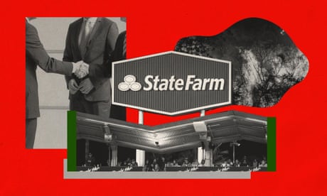 Collage of State Farm and suits shaking hands