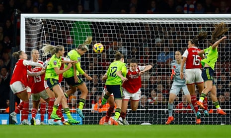 Manchester United's Alessia Russo scores their third goal.