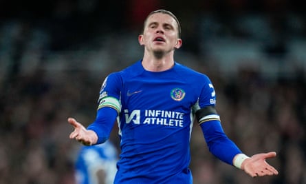 Chelsea’s Conor Gallagher throws out his arms in frustration