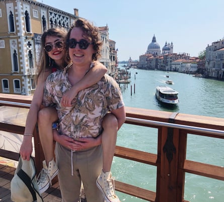 Grace Spence Green con su novio, Nathan, en Venecia