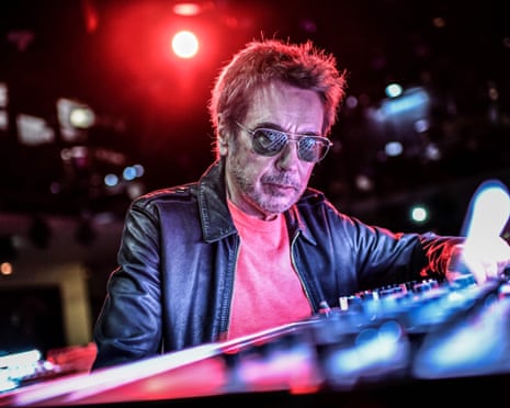Jean-Michel Jarre performing electronic music at concert