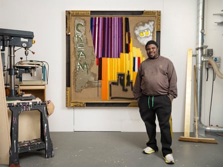 Alvaro Barrington in the workshop at his studio.