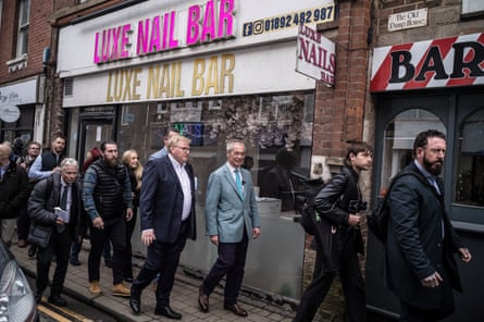 Nigel Farage on a high street walkabout in Crowborough.