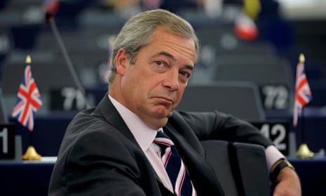 Nigel Farage pictured in the European parliament