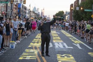 John T. Brice, pastor of St. James United Methodist Church leads the protest