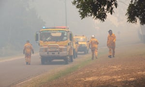 Firefighters in Cooroibah, in Noosa Shire, Queensland, on 9 November.