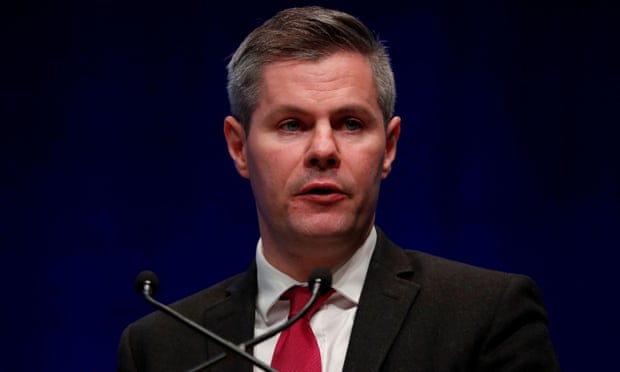 Derek Mackay makes a speech during the SNP autumn conference in Aberdeen on 14 October 2019.